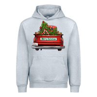 Heather Grey Christmas trees truck Urban Hoodie - FaDigitalArtStudio