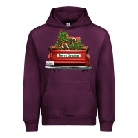 Mauve Wine Christmas trees truck Urban Hoodie - FaDigitalArtStudio