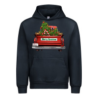Navy Christmas trees truck Urban Hoodie - FaDigitalArtStudio