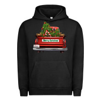 Pigment Black Christmas trees truck Urban Hoodie - FaDigitalArtStudio