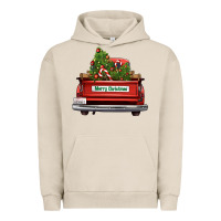 Pigment French Oak Christmas trees truck Urban Hoodie - FaDigitalArtStudio