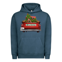 Pigment Midnight Navy Christmas trees truck Urban Hoodie - FaDigitalArtStudio