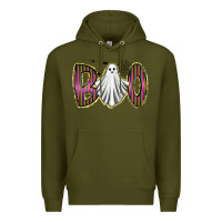 Army Green boo ghost Premium Hoodie - RacoonDesign
