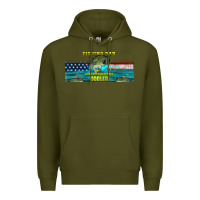 Army Green fishing dad  libbey glass Premium Hoodie - HRA Design Shop