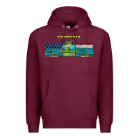 Burgundy fishing dad  libbey glass Premium Hoodie - HRA Design Shop