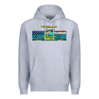 Heather Grey fishing dad  libbey glass Premium Hoodie - HRA Design Shop