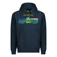 Navy fishing dad  libbey glass Premium Hoodie - HRA Design Shop
