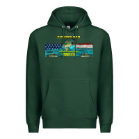 Sports Green fishing dad  libbey glass Premium Hoodie - HRA Design Shop