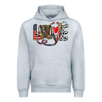 Heather Grey america nurse Urban Hoodie - CowhideDigitalArt