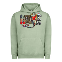 Pigment Oil Green america nurse Urban Hoodie - CowhideDigitalArt