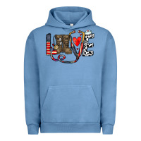 Pigment Pebble Blue america nurse Urban Hoodie - CowhideDigitalArt