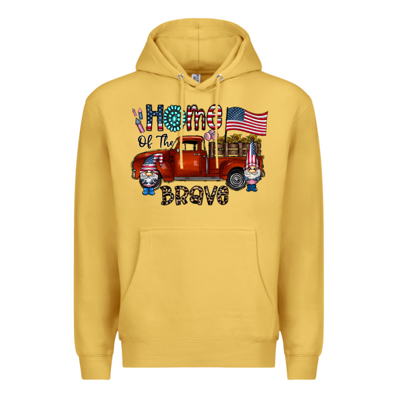 Home Of The Brave Premium Hoodie by CowhideDigitalArt | Teevron