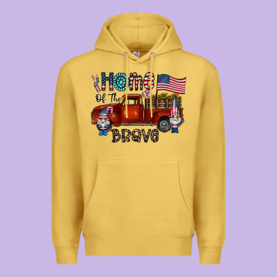 Home Of The Brave Premium Hoodie Designed By Cowhidedigitalart