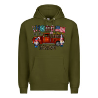 Army Green home of the brave Premium Hoodie - CowhideDigitalArt