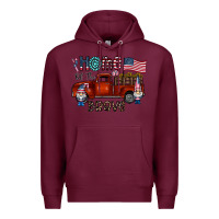 Burgundy home of the brave Premium Hoodie - CowhideDigitalArt