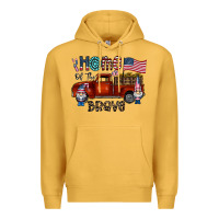 Mustard home of the brave Premium Hoodie - CowhideDigitalArt
