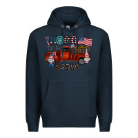 Navy home of the brave Premium Hoodie - CowhideDigitalArt
