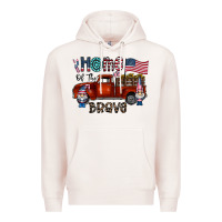Pale Pink home of the brave Premium Hoodie - CowhideDigitalArt