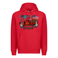 Red home of the brave Premium Hoodie - CowhideDigitalArt