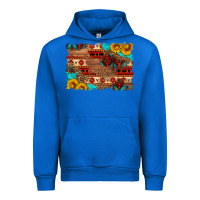 Cobalt aztec and leopard background Urban Hoodie - HRA Design Shop