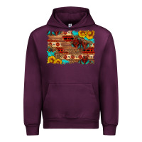Mauve Wine aztec and leopard background Urban Hoodie - HRA Design Shop