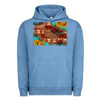 Pigment Pebble Blue aztec and leopard background Urban Hoodie - HRA Design Shop