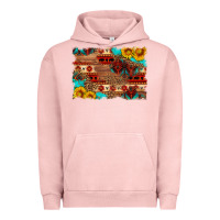 Pigment Salmon aztec and leopard background Urban Hoodie - HRA Design Shop