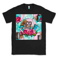Black nail tools and polish with flowers and tooled leather seamless pattern Classic Tee - BundleAndBundleShop
