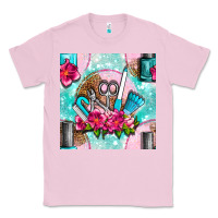 Bubblegum Pink nail tools and polish with flowers and tooled leather seamless pattern Classic Tee - BundleAndBundleShop