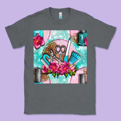 Nail Tools And Polish With Flowers And Tooled Leather Seamless Pattern Classic Tee Designed By Bundleandbundleshop