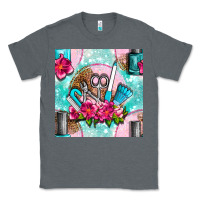 Charcoal Heather nail tools and polish with flowers and tooled leather seamless pattern Classic Tee - BundleAndBundleShop