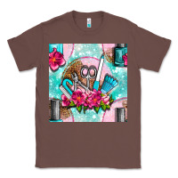 Chestnut nail tools and polish with flowers and tooled leather seamless pattern Classic Tee - BundleAndBundleShop