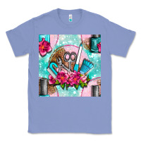 Colony Blue nail tools and polish with flowers and tooled leather seamless pattern Classic Tee - BundleAndBundleShop