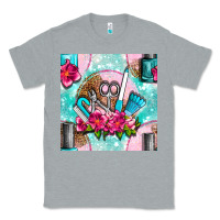 Heather Grey nail tools and polish with flowers and tooled leather seamless pattern Classic Tee - BundleAndBundleShop