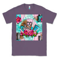 Lavender nail tools and polish with flowers and tooled leather seamless pattern Classic Tee - BundleAndBundleShop