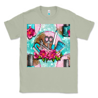 Matcha nail tools and polish with flowers and tooled leather seamless pattern Classic Tee - BundleAndBundleShop