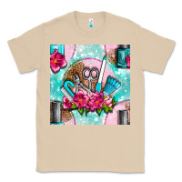 Mushroom nail tools and polish with flowers and tooled leather seamless pattern Classic Tee - BundleAndBundleShop