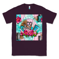 Plum nail tools and polish with flowers and tooled leather seamless pattern Classic Tee - BundleAndBundleShop