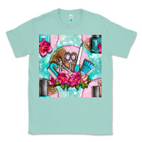 Seafoam nail tools and polish with flowers and tooled leather seamless pattern Classic Tee - BundleAndBundleShop