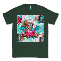 Sports Green nail tools and polish with flowers and tooled leather seamless pattern Classic Tee - BundleAndBundleShop