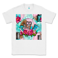 White nail tools and polish with flowers and tooled leather seamless pattern Classic Tee - BundleAndBundleShop