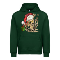 Forest Green festive af christmas skull Urban Hoodie - FaDigitalArtStudio