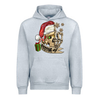Heather Grey festive af christmas skull Urban Hoodie - FaDigitalArtStudio