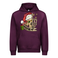 Mauve Wine festive af christmas skull Urban Hoodie - FaDigitalArtStudio