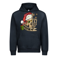 Navy festive af christmas skull Urban Hoodie - FaDigitalArtStudio