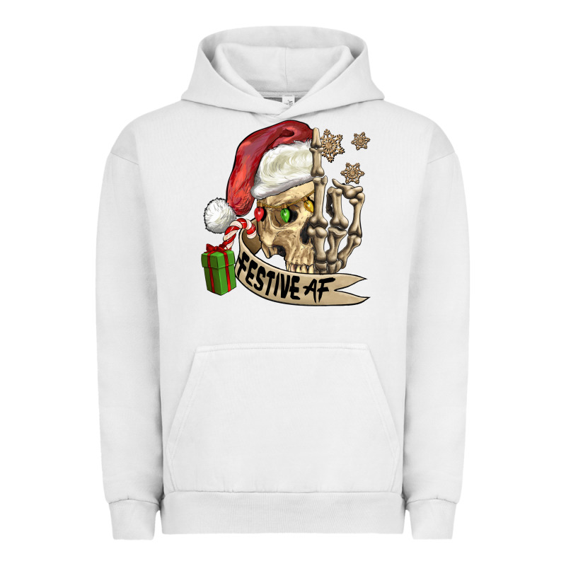 Festive Af Christmas Skull Urban Hoodie by FaDigitalArtStudio | Teevron