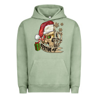 Pigment Oil Green festive af christmas skull Urban Hoodie - FaDigitalArtStudio