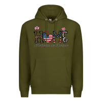 Army Green home of the free beacuse of the brave Premium Hoodie - CowhideDigitalArt