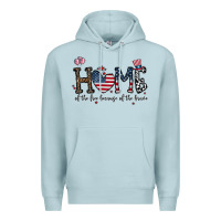 Blue Mist home of the free beacuse of the brave Premium Hoodie - CowhideDigitalArt