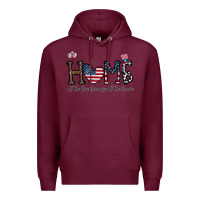Burgundy home of the free beacuse of the brave Premium Hoodie - CowhideDigitalArt